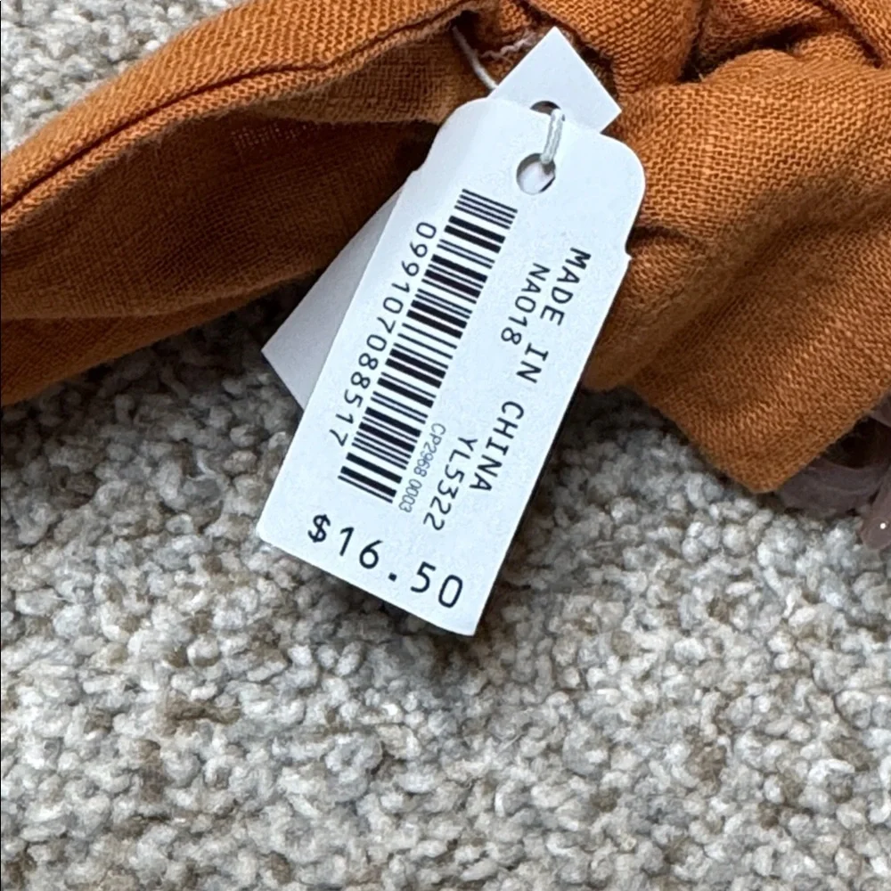 Madewell Bow Claw Hair Clip Ochre Fresco Cotton Hair Accessory NWT